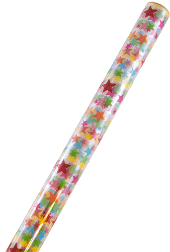 Rainbow Stars Cellophane Wrapping Paper (20 Sq Ft)