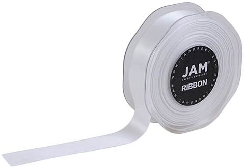 White Satin 7/8 Inch Thick x 25 Yards Ribbon