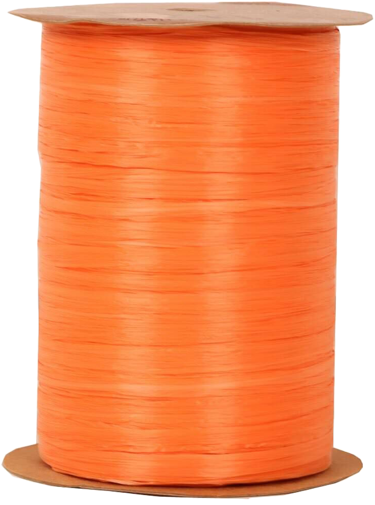 Orange 1/4 Inch x 100 Yards Wraphia Ribbon