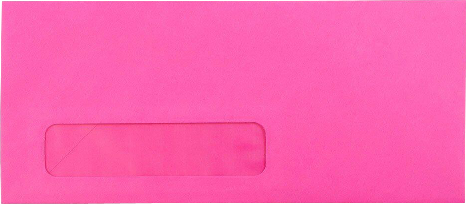 Fuchsia Pink Magenta 32lb #10 Window Envelopes (4 1/8 x 9 1/2)