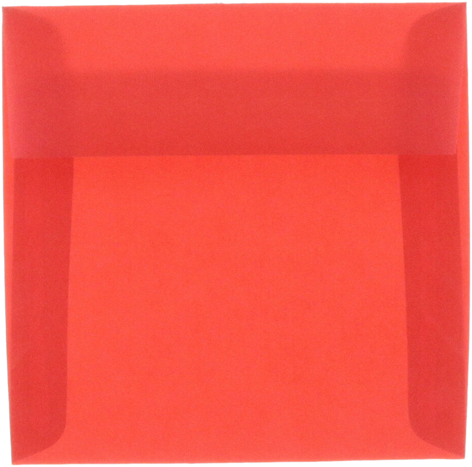 Primary Red Translucent 30lb 6 1/2 x 6 1/2 Square Envelopes