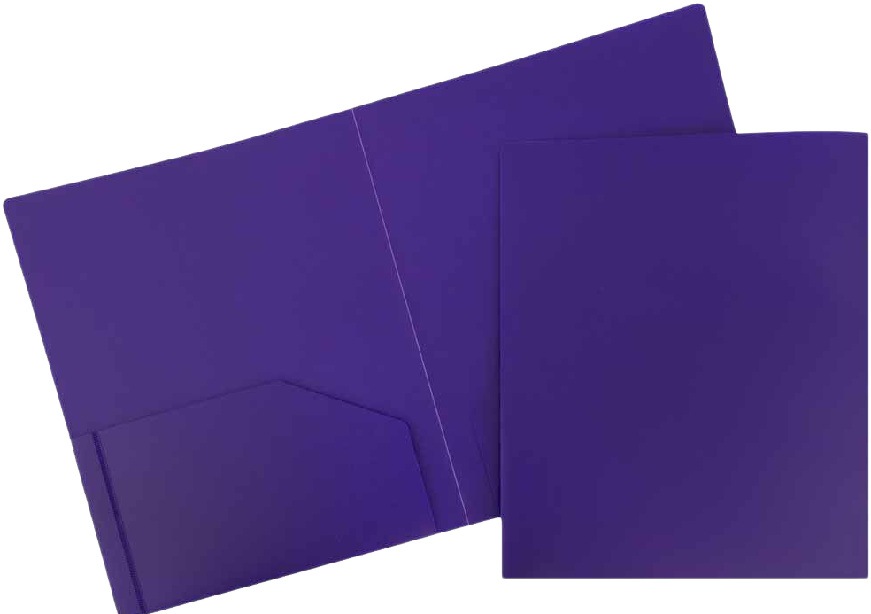 Purple 9 x 12 Plastic Heavy Duty Folders