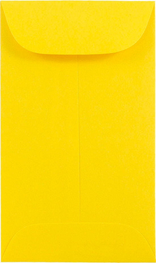 Yellow 24lb #6 Coin Envelopes (3 3/8 x 6)