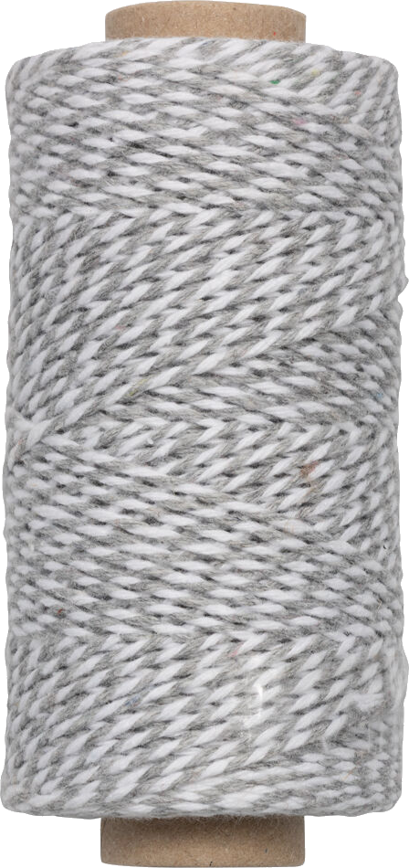 Gray and White 100 Yards Bakers Twine Ribbon