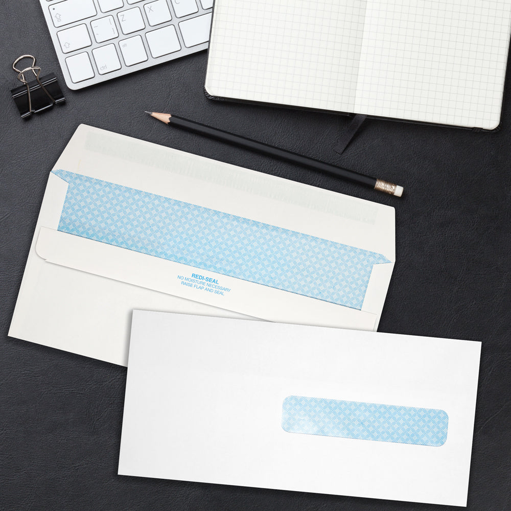 White with Security Tint 24lb #10 1/2 Health Insurance Envelopes (4 1/2 x 9 1/2) with Peel & Seal