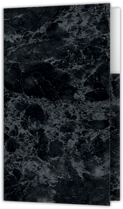 Black Marble Semi-Gloss 14pt C1S 2 3/4 x 4 1/2 One Curved Pocket Key Card Holders with 3 Inch Pocket