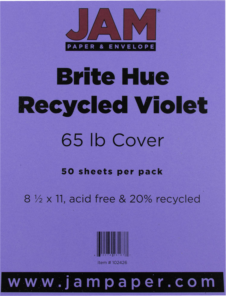 Violet Purple 65lb 8 1/2 x 11 Cardstock