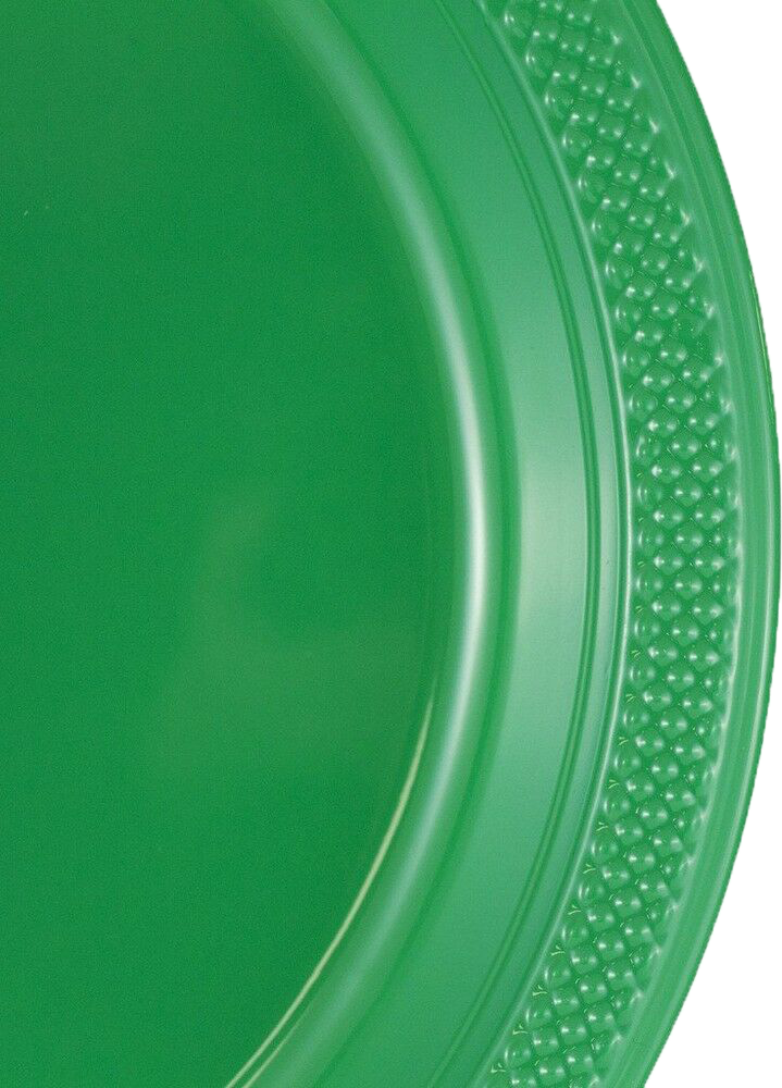 Green Large Plastic Plates (10 1/4 Inch) - 20 Pack