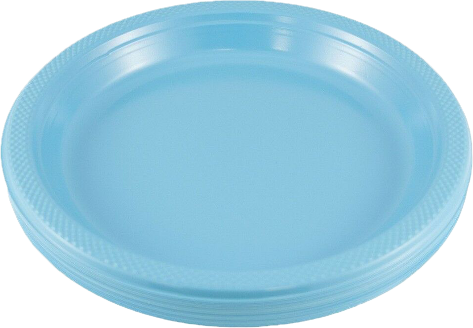 Sea Blue Large Plastic Plates (10 1/4 Inch) - 20 Pack