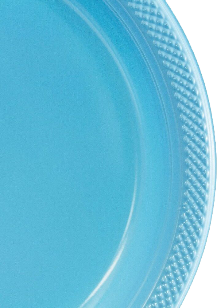 Sea Blue Large Plastic Plates (10 1/4 Inch) - 20 Pack
