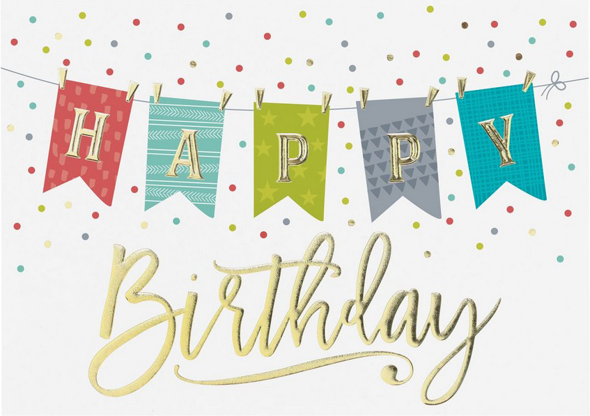 Colorful Birthday Banner Cards - 25 Pack