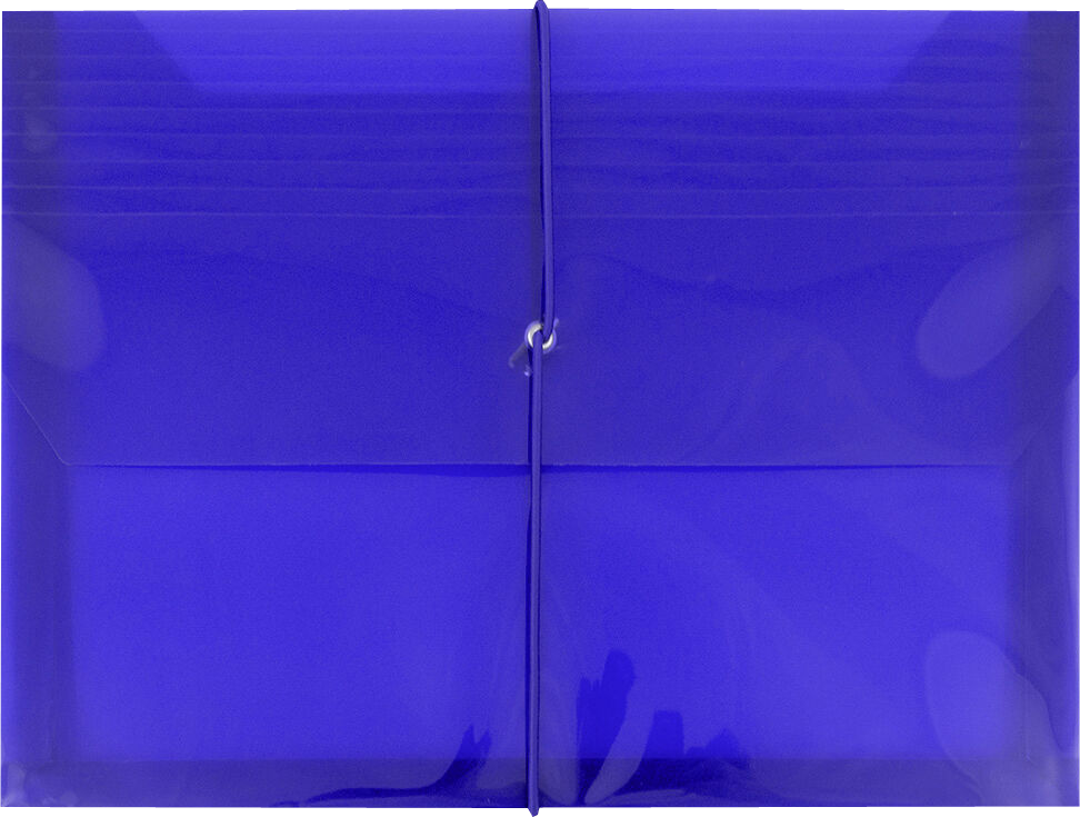 Blue (9 3/4 x 13) Letter Booklet with 2 5/8" Expansion Plastic Envelopes with Elastic Plastic