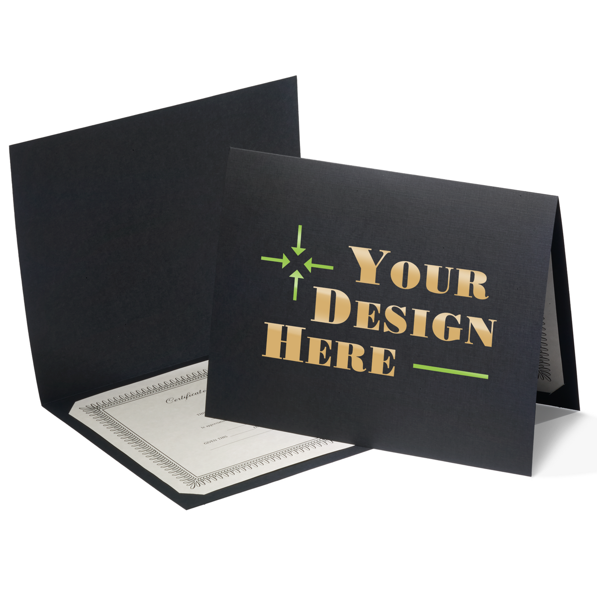 Deep Black Linen 9 1/2 x 12 Certificate Holders