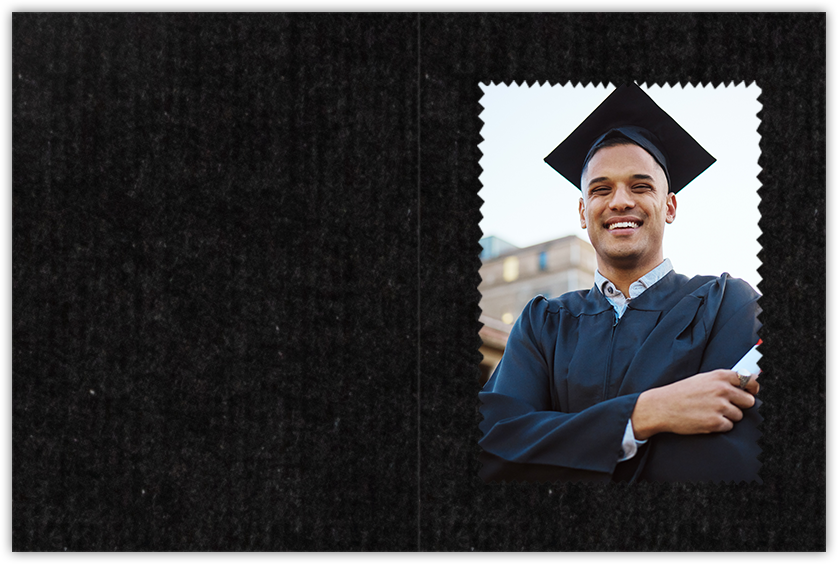 Deep Black Linen 5 x 7 Portrait Photo Holder