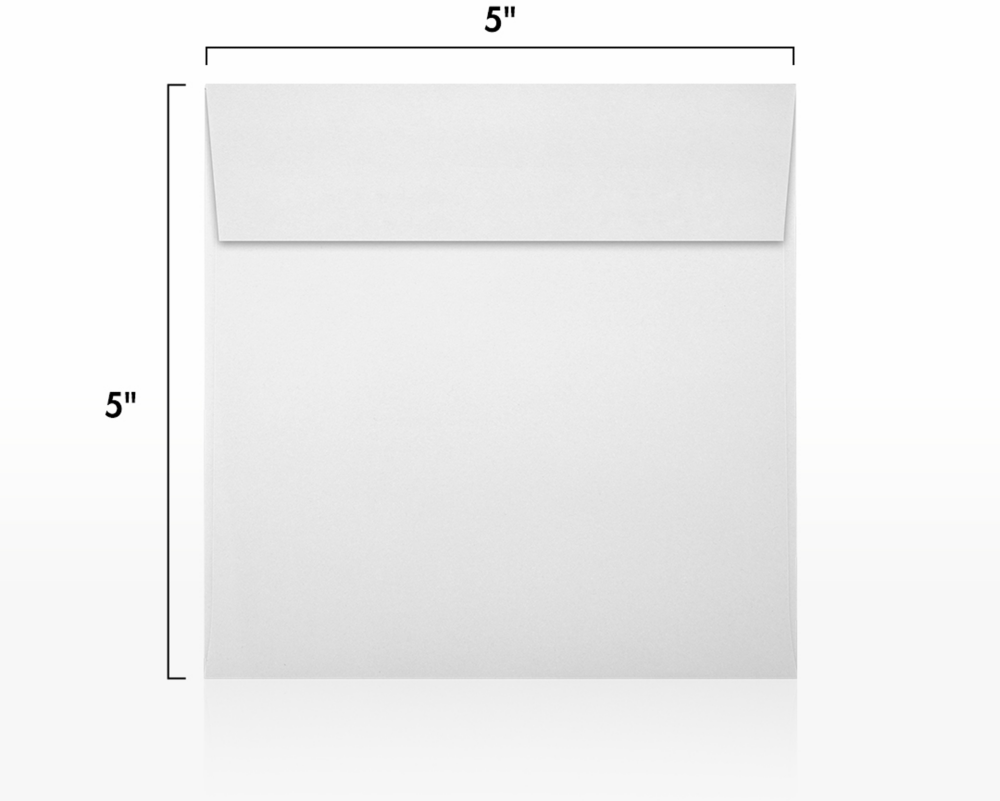 White 28lb 5 x 5 Square Envelopes with Peel & Seal