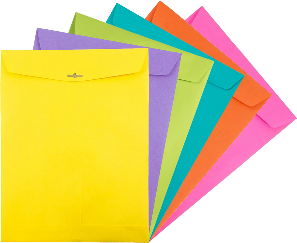 Fashion Assorted 10 x 13 Open End Envelopes with Clasp - 150 Pack