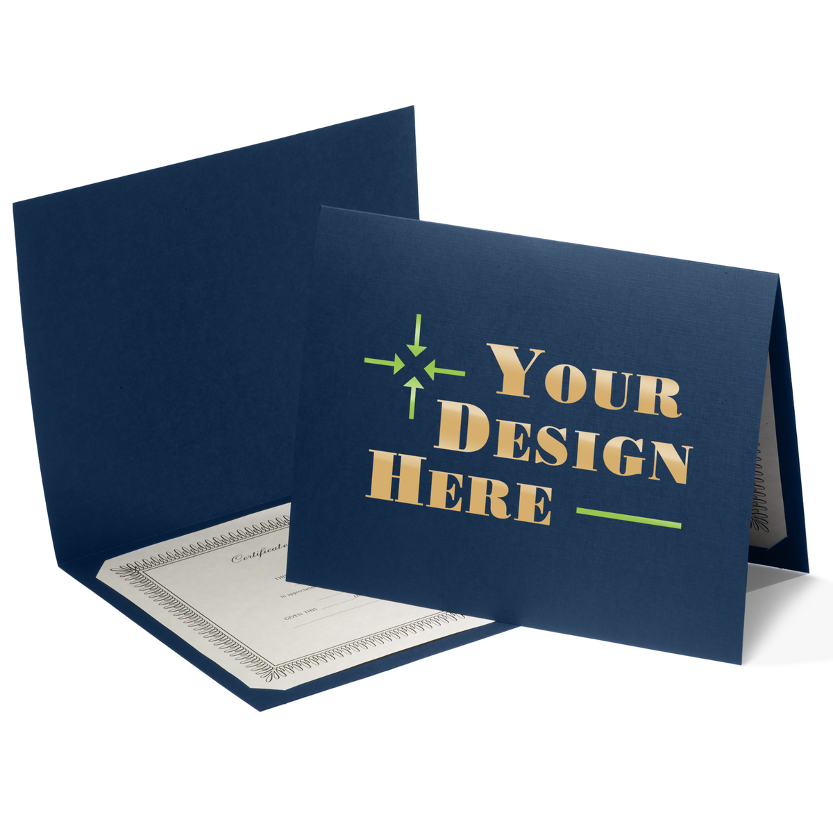 Dark Blue Linen 9 1/2 x 12 Certificate Holders