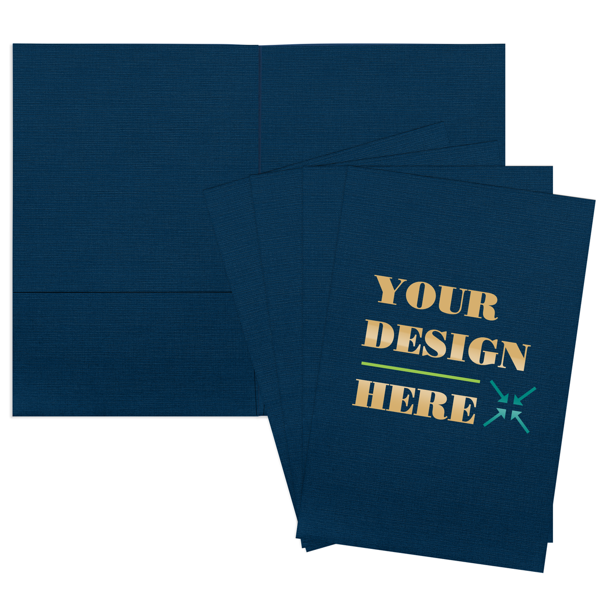 Dark Blue Linen 6 x 9 Folders