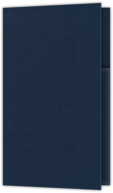 Dark Blue Linen 100lb 2 3/4 x 4 1/2 One Curved Pocket Key Card Holders with 3 Inch Pocket