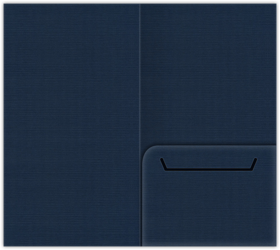 Dark Blue Linen 100lb 3 3/8 x 6 One Pocket Key Card Holders with 2 1/2 Inch Pocket
