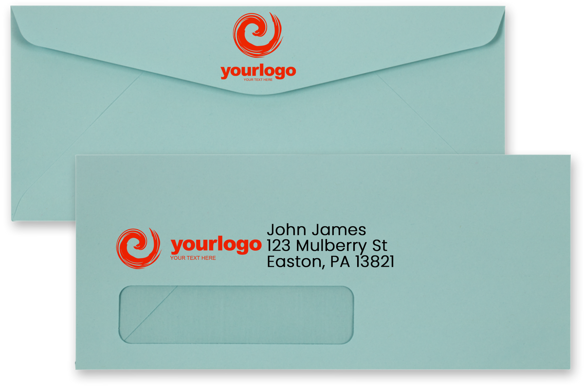 Pastel Blue 24lb #10 Window Envelopes (4 1/8 x 9 1/2)