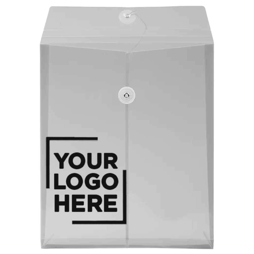 Smoke Gray Letter Open End Plastic Envelopes (9 3/4 x 13) with Button & String