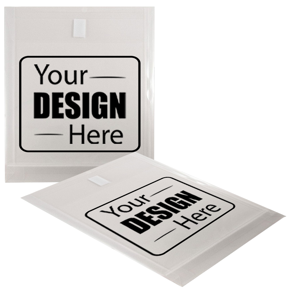 Clear Letter Open End with 1" Expansion Plastic Envelopes (9 3/4 x 11 3/4) with Hook and Loop Closure