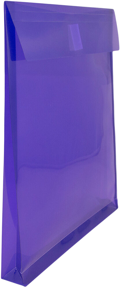 Purple Letter Open End with 1" Expansion Plastic Envelopes (9 3/4 x 11 3/4) with Hook and Loop Closure