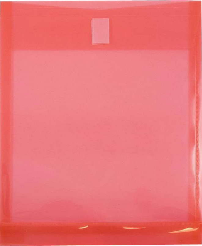 Red Letter Open End with 1" Expansion Plastic Envelopes (9 3/4 x 11 3/4) with Hook and Loop Closure