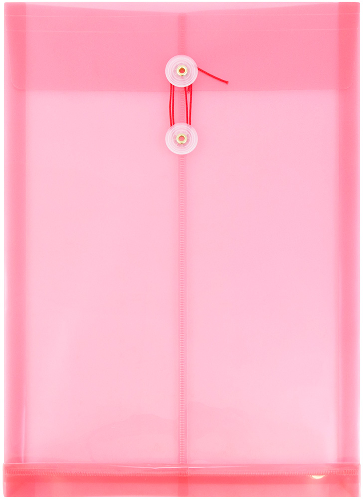 Red Legal Open End Plastic Envelopes (9 3/4 x 14 1/2) with Button & String