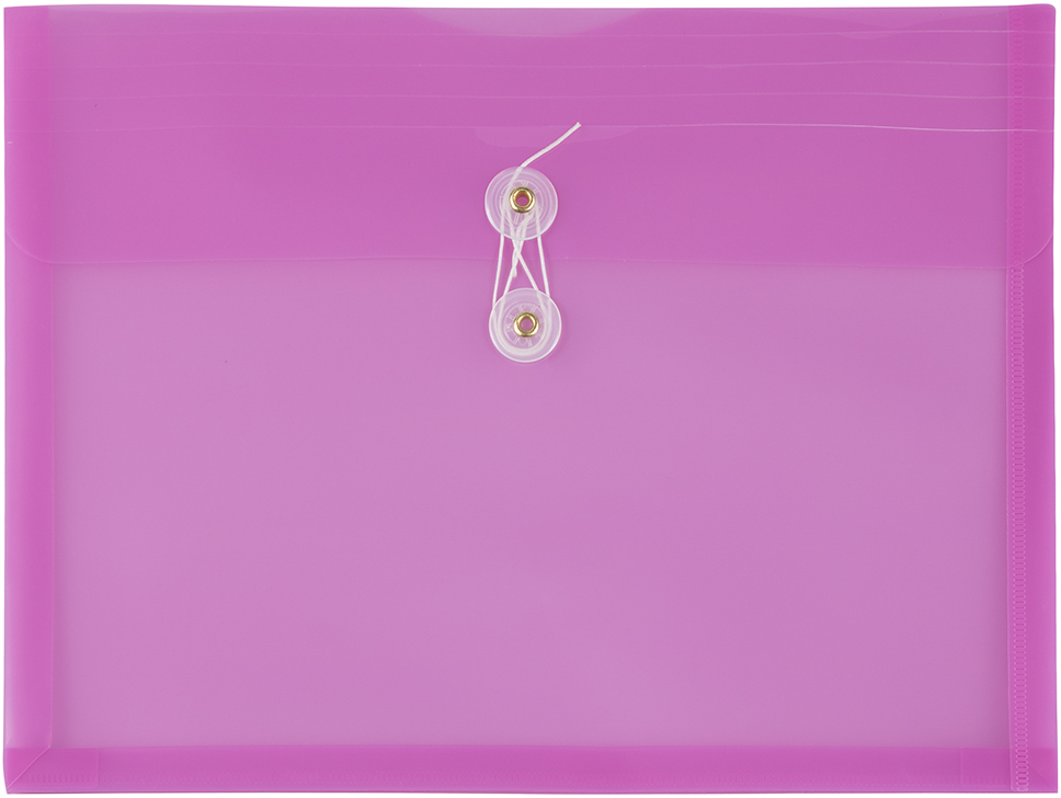 Lavender Purple Letter Booklet Plastic Envelopes (9 3/4 x 13) with Button & String