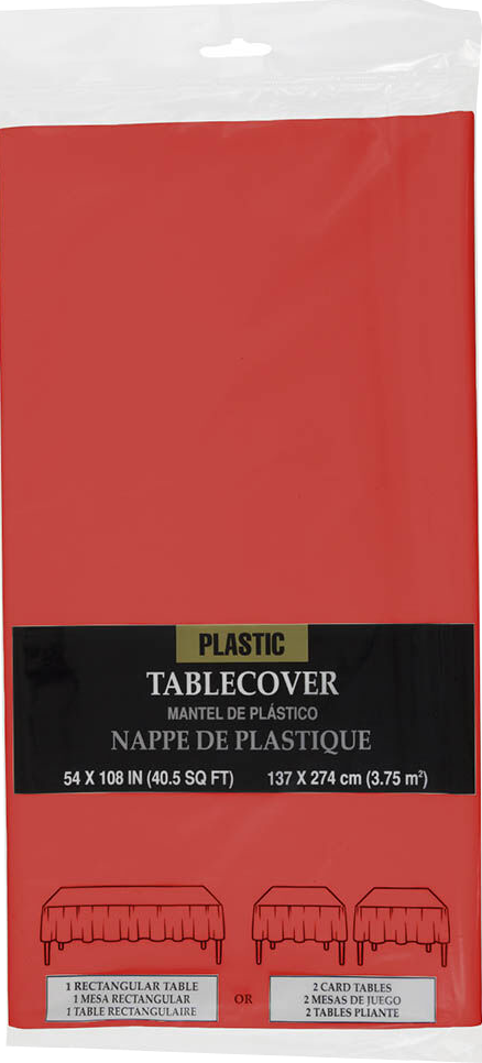 Red 54 x 108 Plastic Tablecover