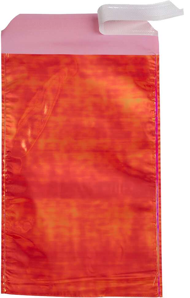 Red Irredescent Foil 32lb 5 1/4 x 8 Open End Envelopes with Peel & Seal
