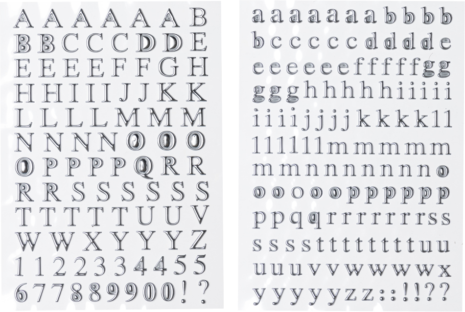 Silver Foil Alphabet Stickers
