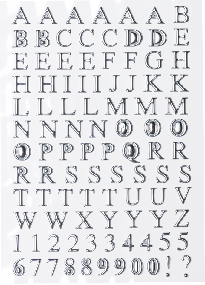Silver Foil Alphabet Stickers