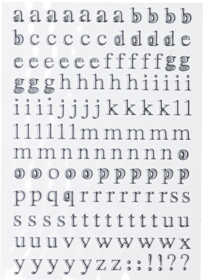 Silver Foil Alphabet Stickers