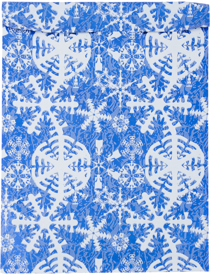 Blue Snowflake Foil 32lb 9 x 12 Open End Envelopes with Peel & Seal
