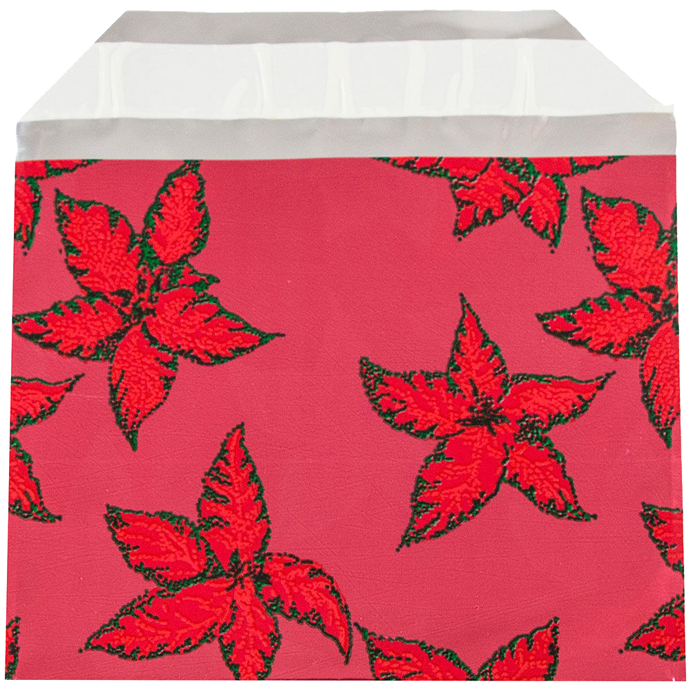 Red Holly Foil 32lb 9 x 12 Open End Envelopes with Peel & Seal
