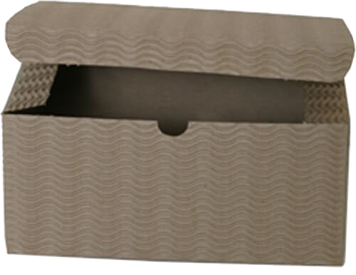 Kraft Corrugated Wave Large Gift Boxes (8 x 8 x 3 1/2)