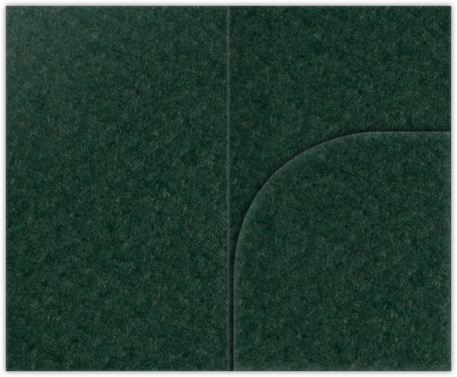 Hunter Green Felt 80lb 2 3/4 x 4 1/2 One Curved Pocket Key Card Holders with 3 Inch Pocket
