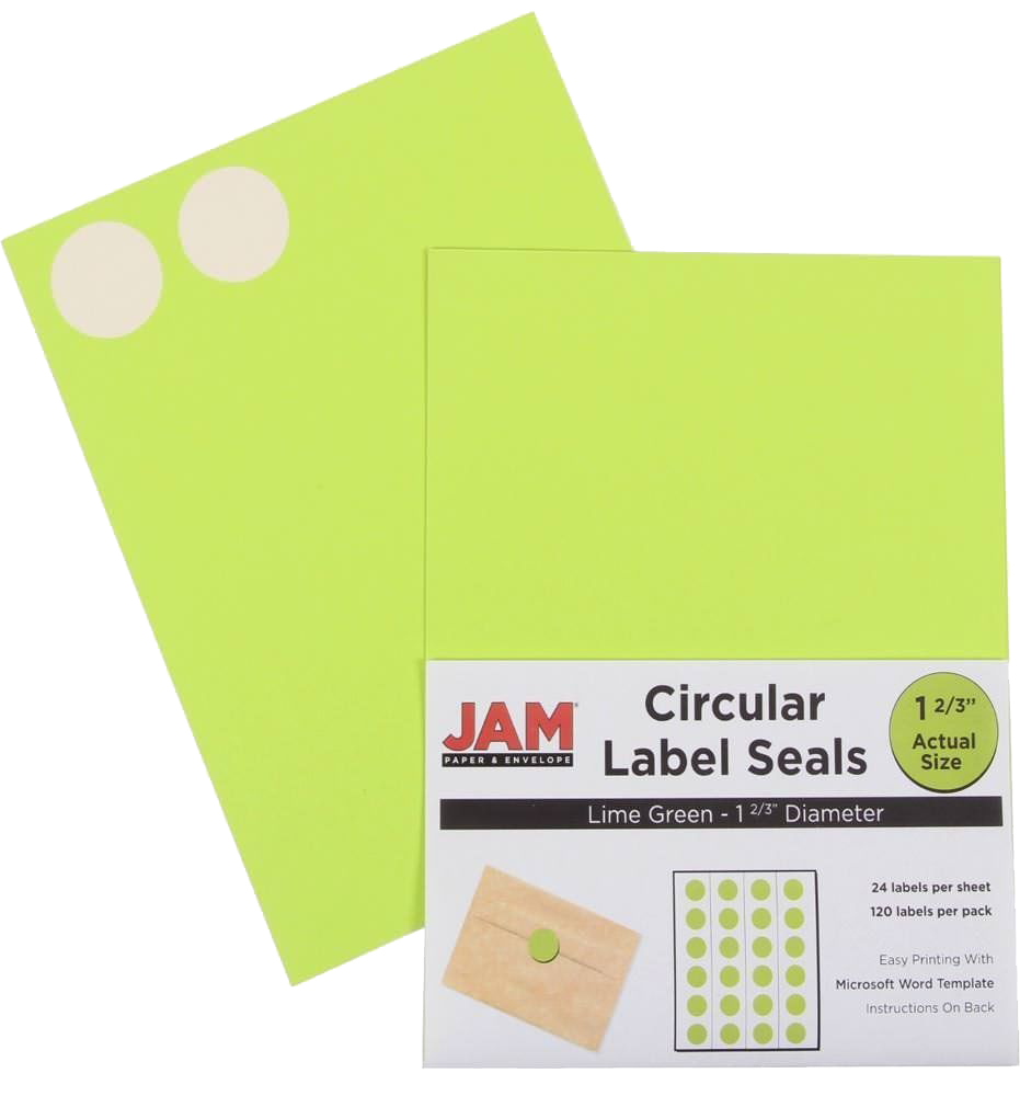 Assorted Fashion Brights Medium 1 2/3 Inch Round Labels