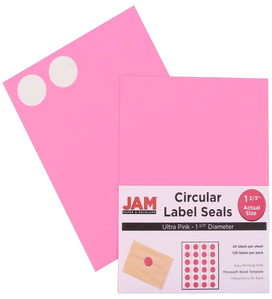 Assorted Fashion Brights Medium 1 2/3 Inch Round Labels