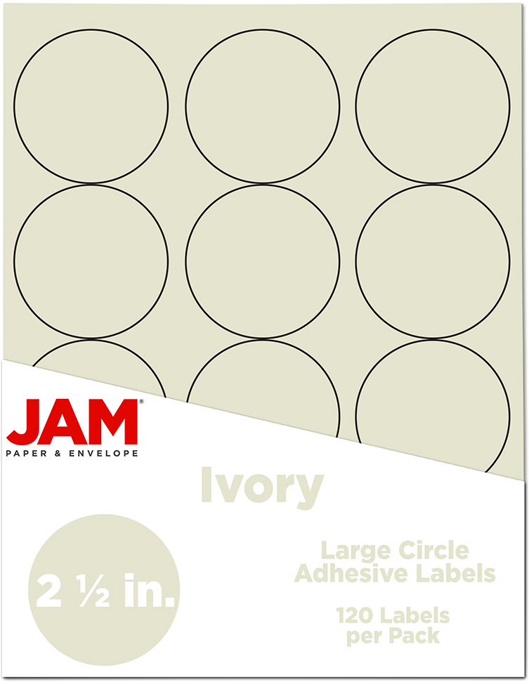 Ivory Large 2 1/2 Inch Round Labels