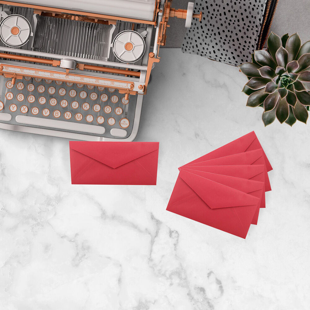 Red 24lb #7 3/4 Monarch Envelopes (3 7/8 x 7 1/2)