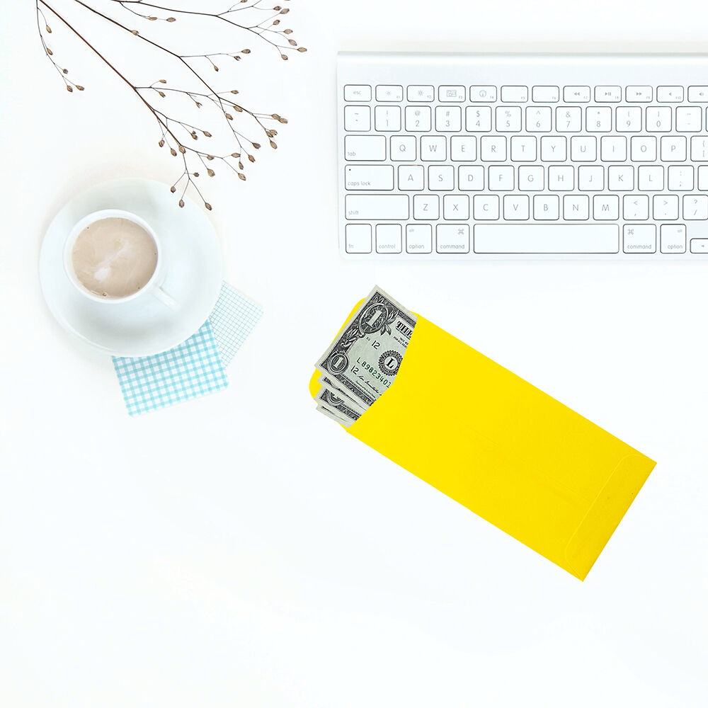 Yellow 24lb #7 Coin Envelopes (3 1/2 x 6 1/2)