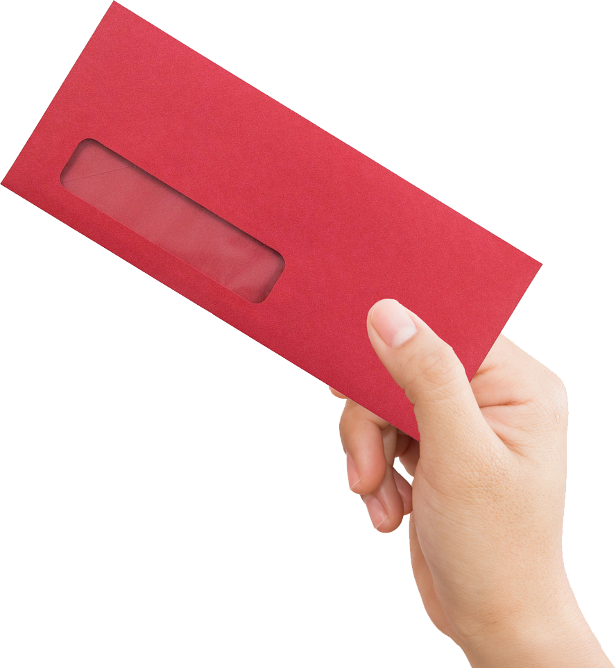 Red 24lb #10 Window Envelopes (4 1/8 x 9 1/2)