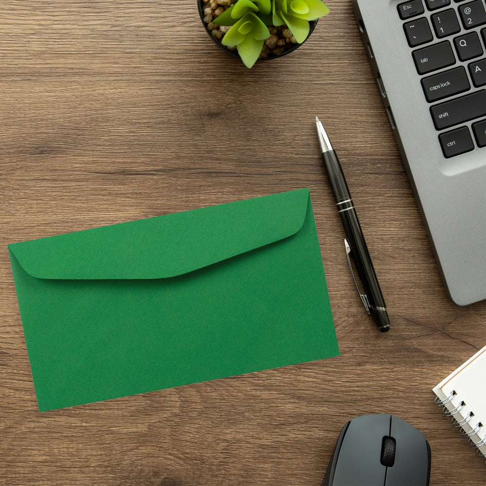 Holiday Green 24lb #6 3/4 Regular Envelopes (3 5/8 x 6 1/2)