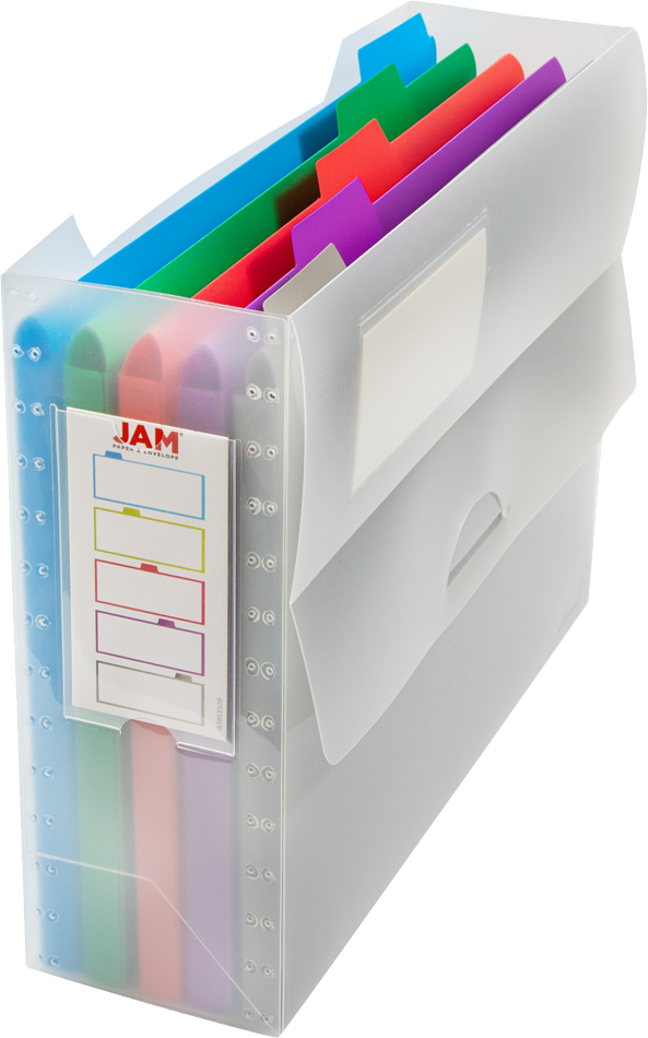 Clear Storage Box with 5 Assorted Files