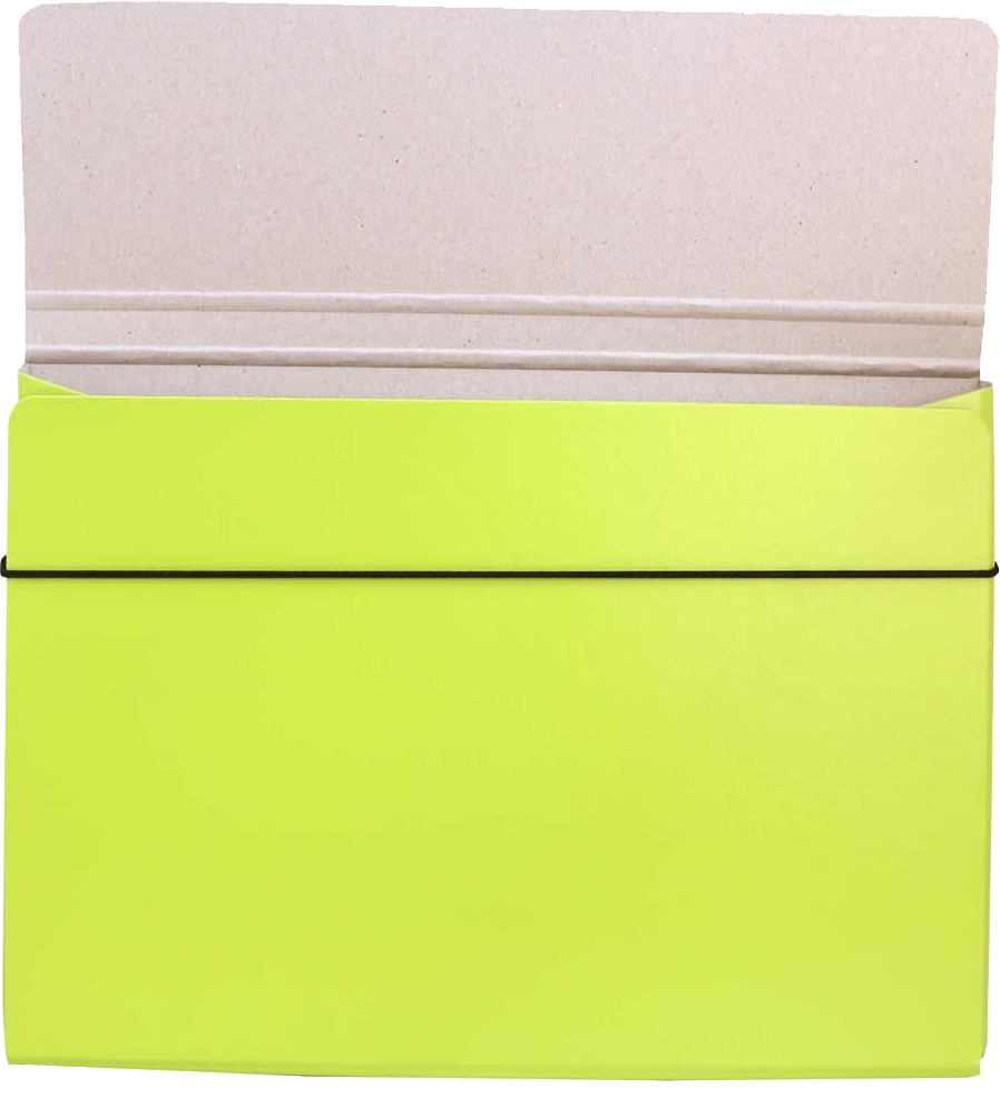 Lime Green 9 1/4 x 12 1/2 x 1/2 Thin Elastic Portfolios