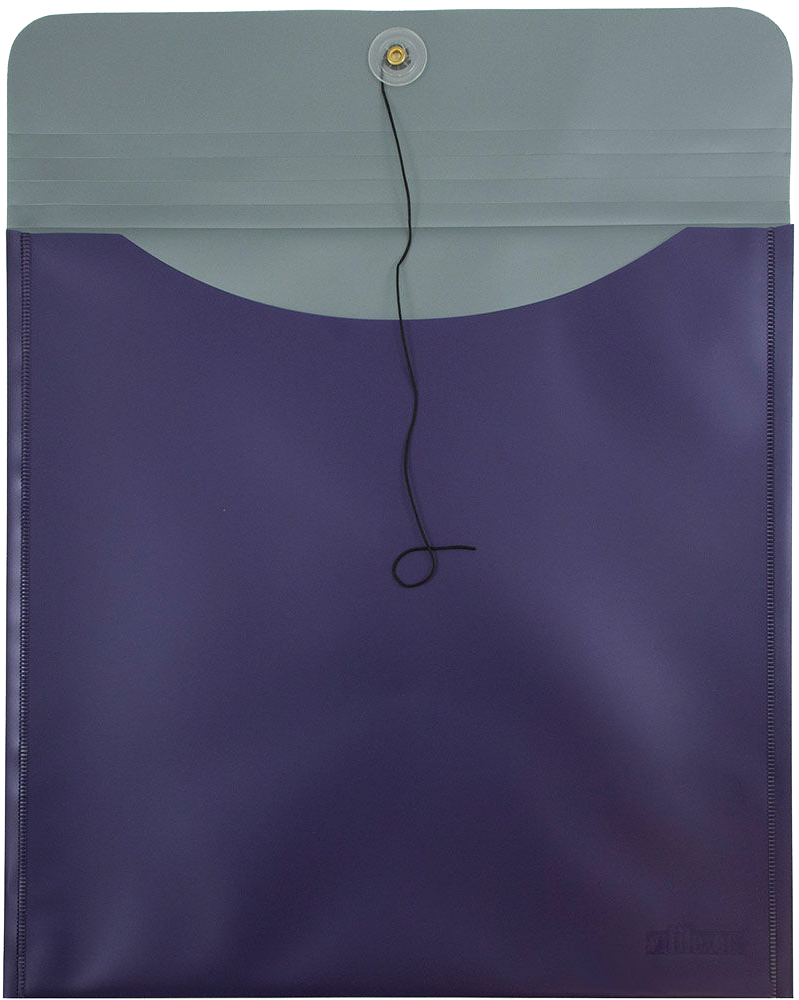 Purple Metallic 13 x 13 Square Plastic Envelopes with Button & String